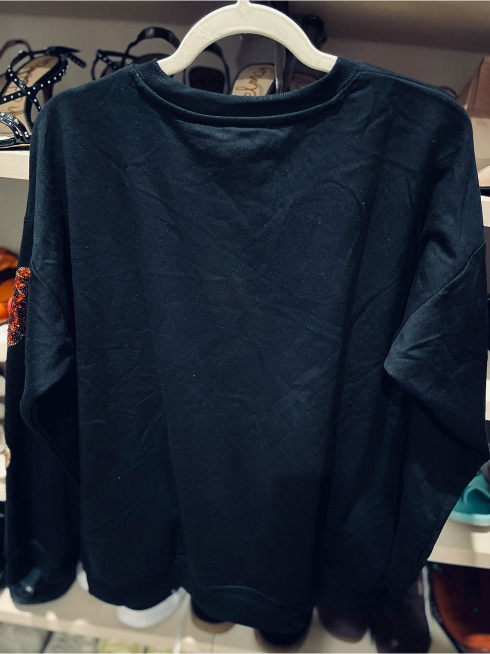 Philosophy NWT Black Sweatshirt with Orange Sequin Pumpkins - Picture 3 of 4